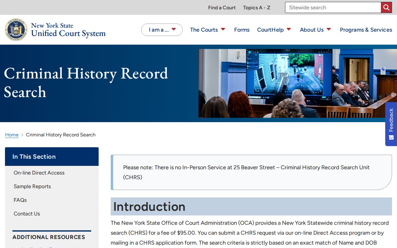 Wyoming County criminal history OCA court search instructions